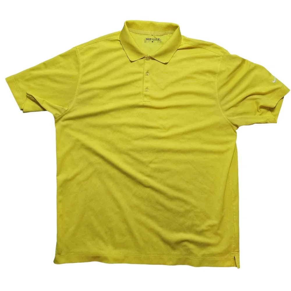 Vintage Nike Golf Mens‎ L dri-fit Yellow shirt EUC 48